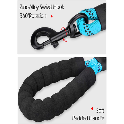 Dog Harness and Leash Combo, Escape Proof No Pull Vest Harness, with 5 Feet Leash, Reflective Adjustable Soft Padded Pet Harness with Handle for Small to Large Dogs(Blue)