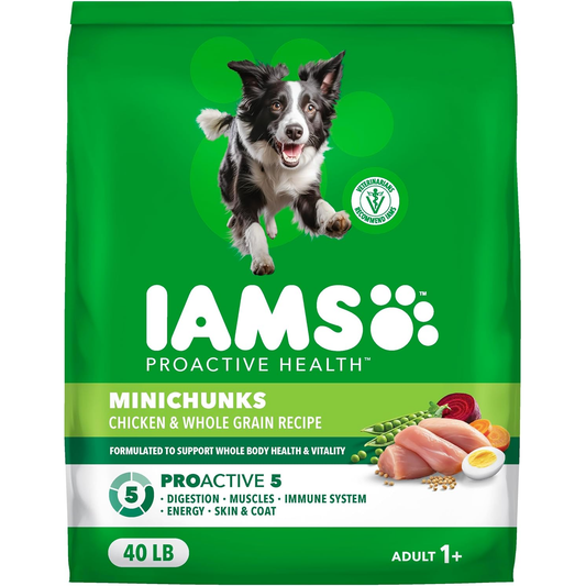 IAMS Proactive Health Adult Minichunks Dry Dog Food Chicken & Whole Grain Recipe