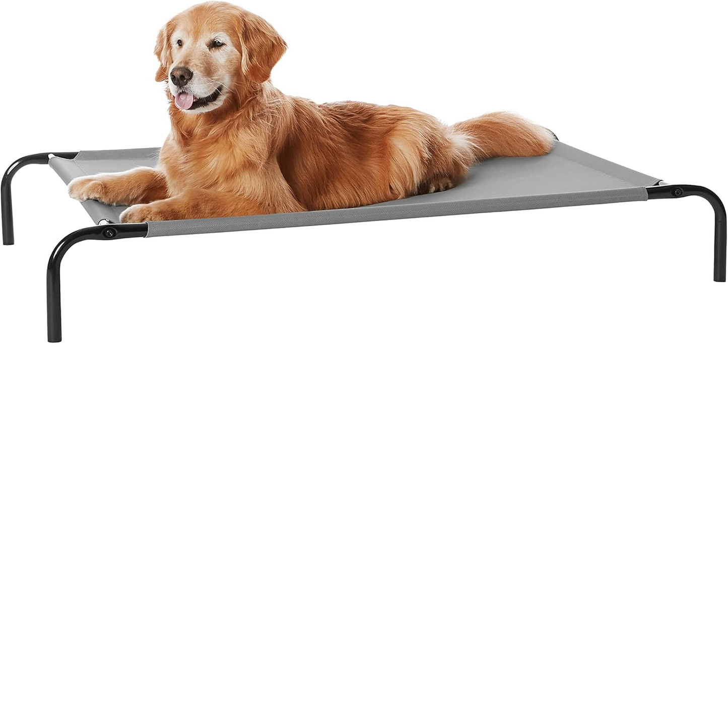 Cooling Breathable Elevated Dog Bed with Metal Frame for Large Dogs, 51 X 31 X 8 Inch, Grey