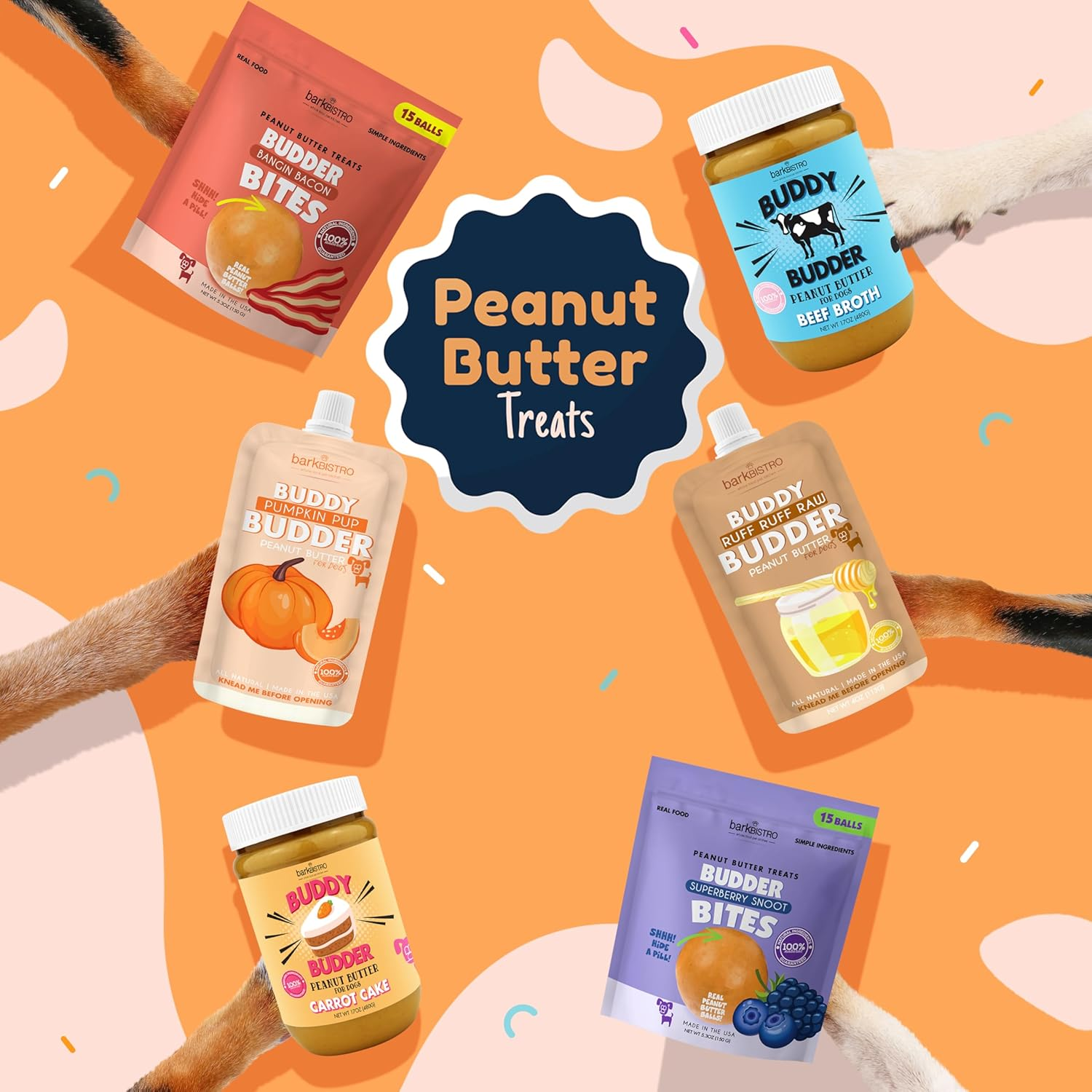 BUDDY BUDDER Bangin Bacon Peanut Butter, 100% Natural, 17Oz, Dog Treat, Pill Pocket, Made in USA
