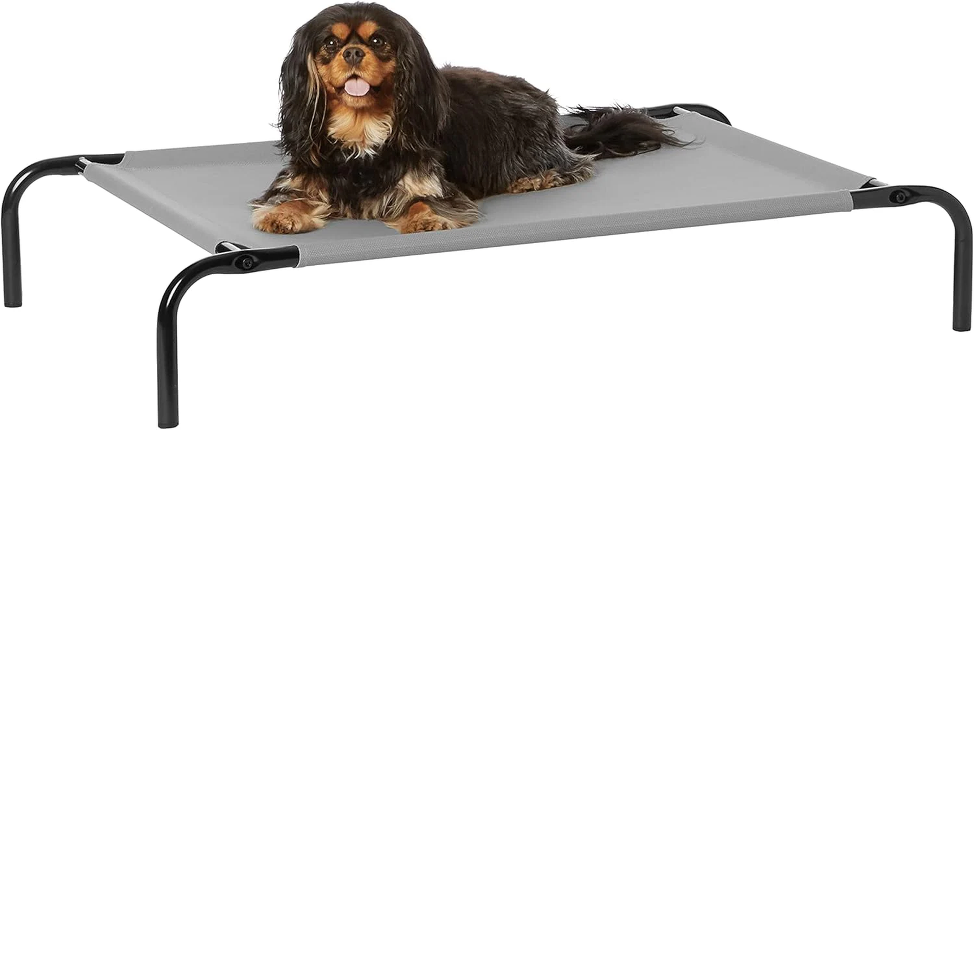 Cooling Breathable Elevated Dog Bed with Metal Frame for Large Dogs, 51 X 31 X 8 Inch, Grey