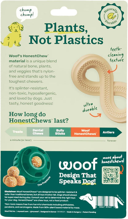Honestchew Dog Toy Infinity - Durable Dog Chews - Made with Natural, Plant-Based Ingredients - Splinter-Resistant - Safer than Dog Bones - Medium
