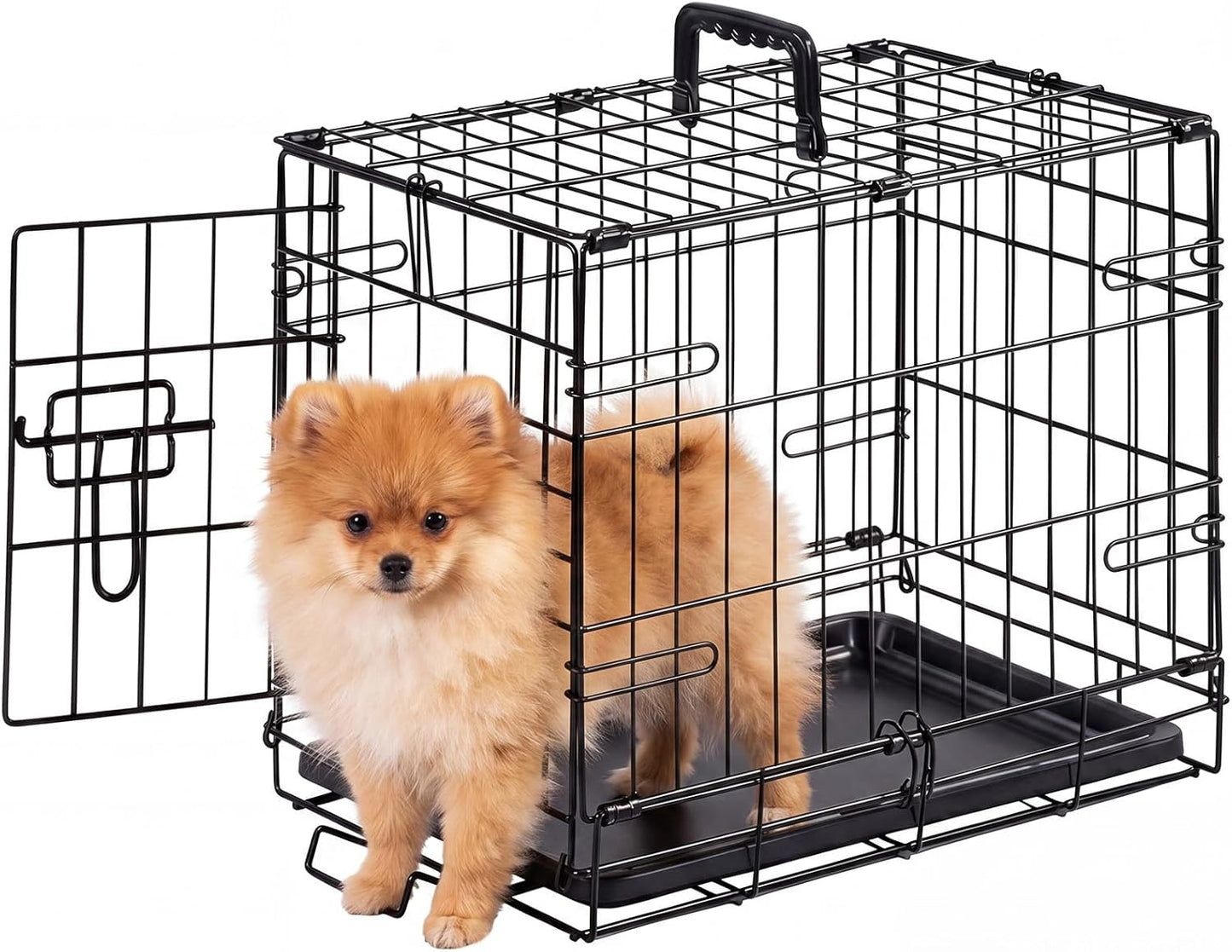 Sweetcrispy 36 Inch Dog Crate, Medium Dog Cage, Foldable Puppy Pet Kennel