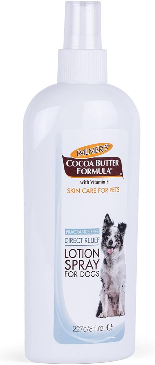 Palmer’S for Pets Cocoa Butter Formula Direct Relief Spray-On Lotion for Dogs, Moisturizing Dog Skin Care Spray to Help Soothe Dry and Itchy Skin with Easy Spray Application, 8 Fl Oz