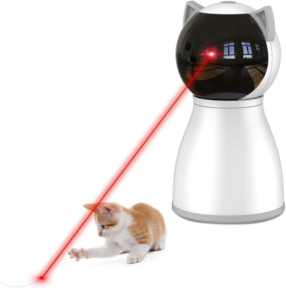 YVE LIFE Laser Cat Toys for Indoor Cats,The 4Th Generation Real Random Trajectory Motion Activated Rechargeable Automatic Cat Laser Toy,Interactive Cat Toys for Bored Indoor Adult Cats/Kittens(White)