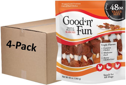 Good 'N' Fun Kabobs Long-Lasting Dog Treat, with Real Proteins, Beef Hide and Premium Chicken, Supports Dental Health, Mental Stimulation, 18 Count