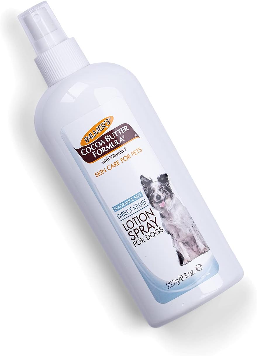 Palmer’S for Pets Cocoa Butter Formula Direct Relief Spray-On Lotion for Dogs, Moisturizing Dog Skin Care Spray to Help Soothe Dry and Itchy Skin with Easy Spray Application, 8 Fl Oz