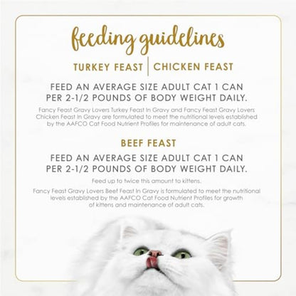 Purina  Gravy Lovers Poultry and Beef Grilled Gourmet Wet Cat Food Variety Pack - (Pack of 30) 3 Oz. Cans