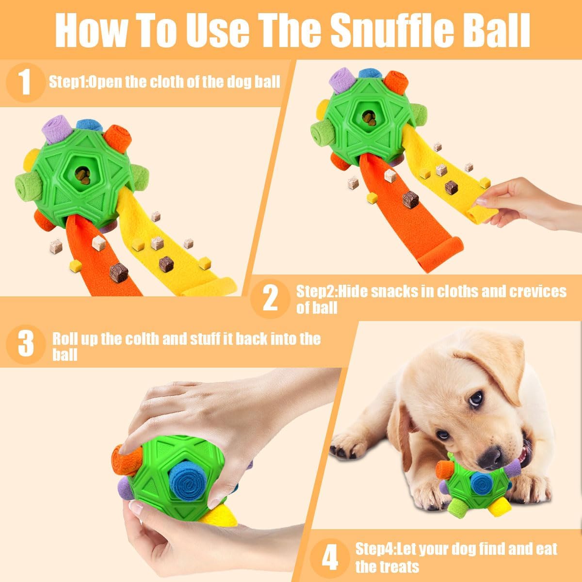 Dog Snuffle Ball-Interactive Puzzle Dog Toys Encourage Natural Foraging Skills Slow Feeder for Training and Stress Relief