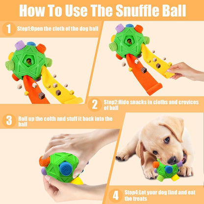 Dog Snuffle Ball-Interactive Puzzle Dog Toys Encourage Natural Foraging Skills Slow Feeder for Training and Stress Relief