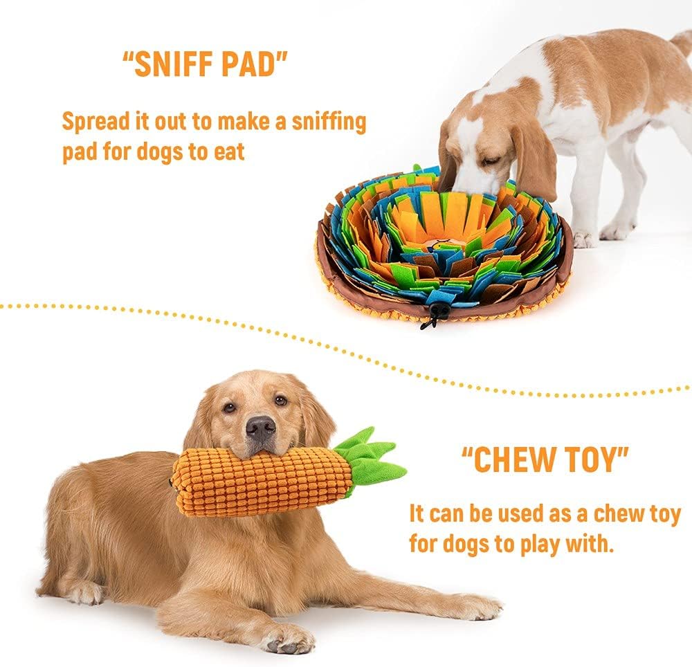 Snuffle Mat for Dogs, Interactive Feed Game for Boredom, Encourages Natural Foraging Skills for Cats Dogs Bowl Travel Use, Dog Treat Dispenser Indoor Outdoor Stress Relief 