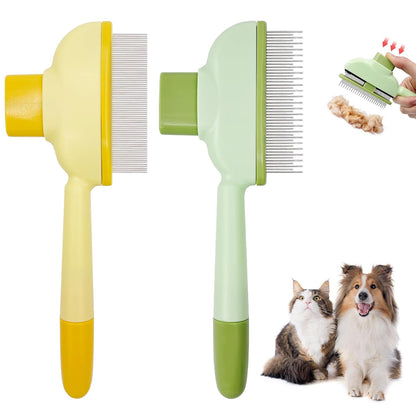 2 PCS Flea Comb for Cats Dogs Brush for Shedding Pet Hair Removal Comb with Long & Short Stainless Steel Teeth for Deshedding