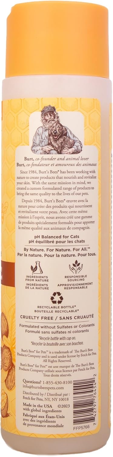 Burt's Bees Shea & Honey Hypoallergenic Cat Shampoo for Sensitive Skin, 10 Fl Oz