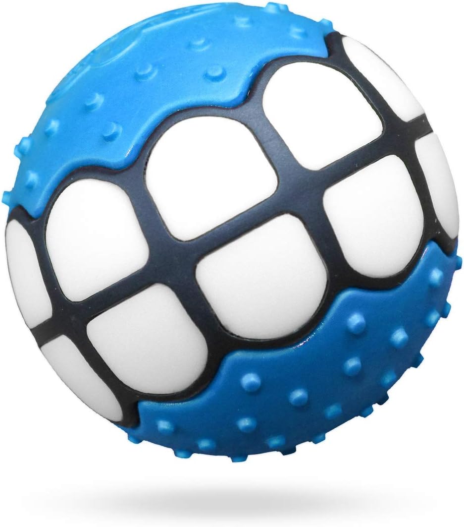 Teeth Dog Ball Toy Squeaky Fetch - Rubber Funny Ball for Large Medium Dogs