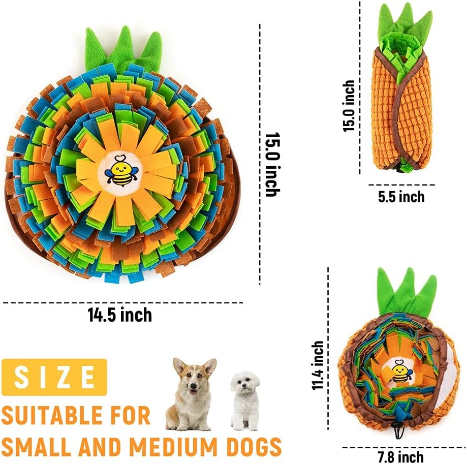Snuffle Mat for Dogs, Interactive Feed Game for Boredom, Encourages Natural Foraging Skills for Cats Dogs Bowl Travel Use, Dog Treat Dispenser Indoor Outdoor Stress Relief 