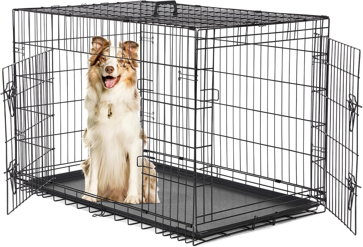 Sweetcrispy 36 Inch Dog Crate, Medium Dog Cage, Foldable Puppy Pet Kennel