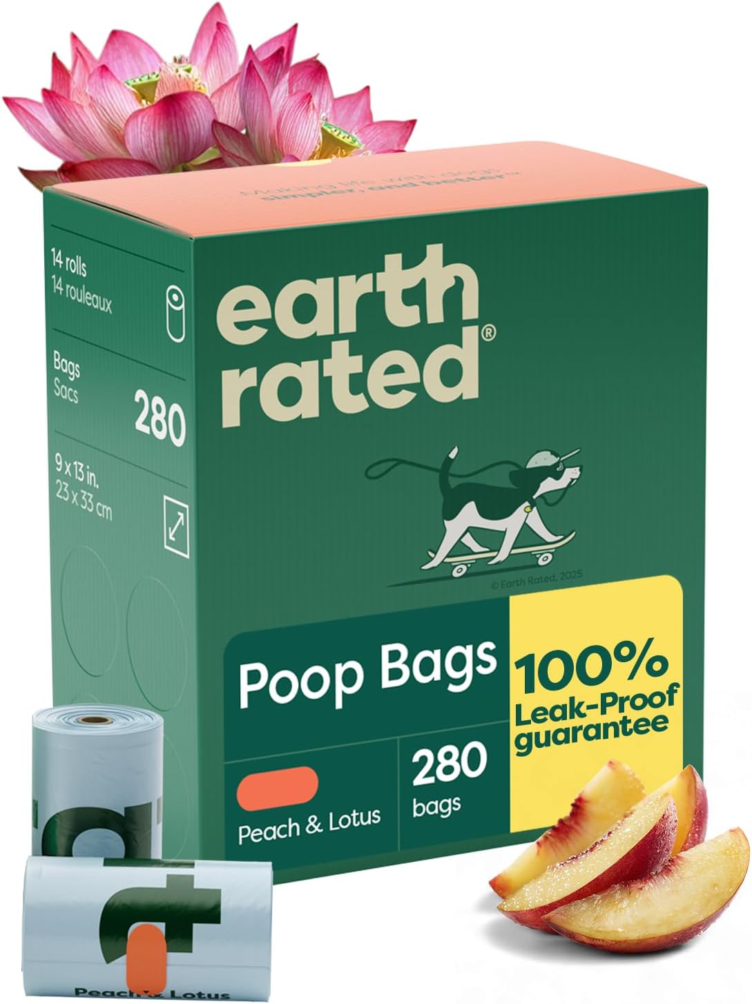 Poop Bags for Dogs Guaranteed Leak Proof and Extra Thick Waste Bag Refill Rolls, Unscented, 120 Bags
