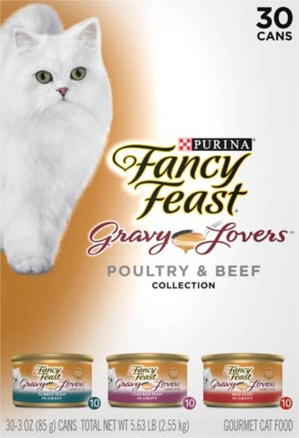 Purina  Gravy Lovers Poultry and Beef Grilled Gourmet Wet Cat Food Variety Pack - (Pack of 30) 3 Oz. Cans