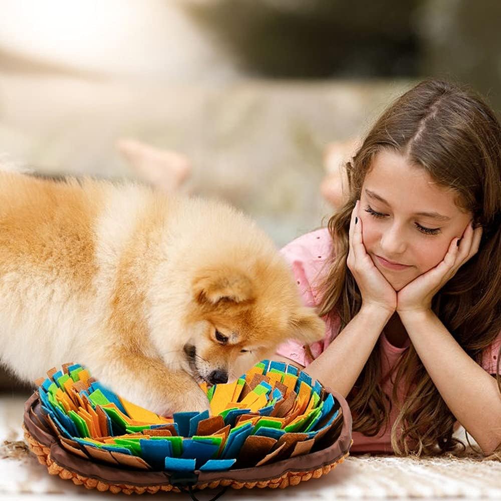 Snuffle Mat for Dogs, Interactive Feed Game for Boredom, Encourages Natural Foraging Skills for Cats Dogs Bowl Travel Use, Dog Treat Dispenser Indoor Outdoor Stress Relief 