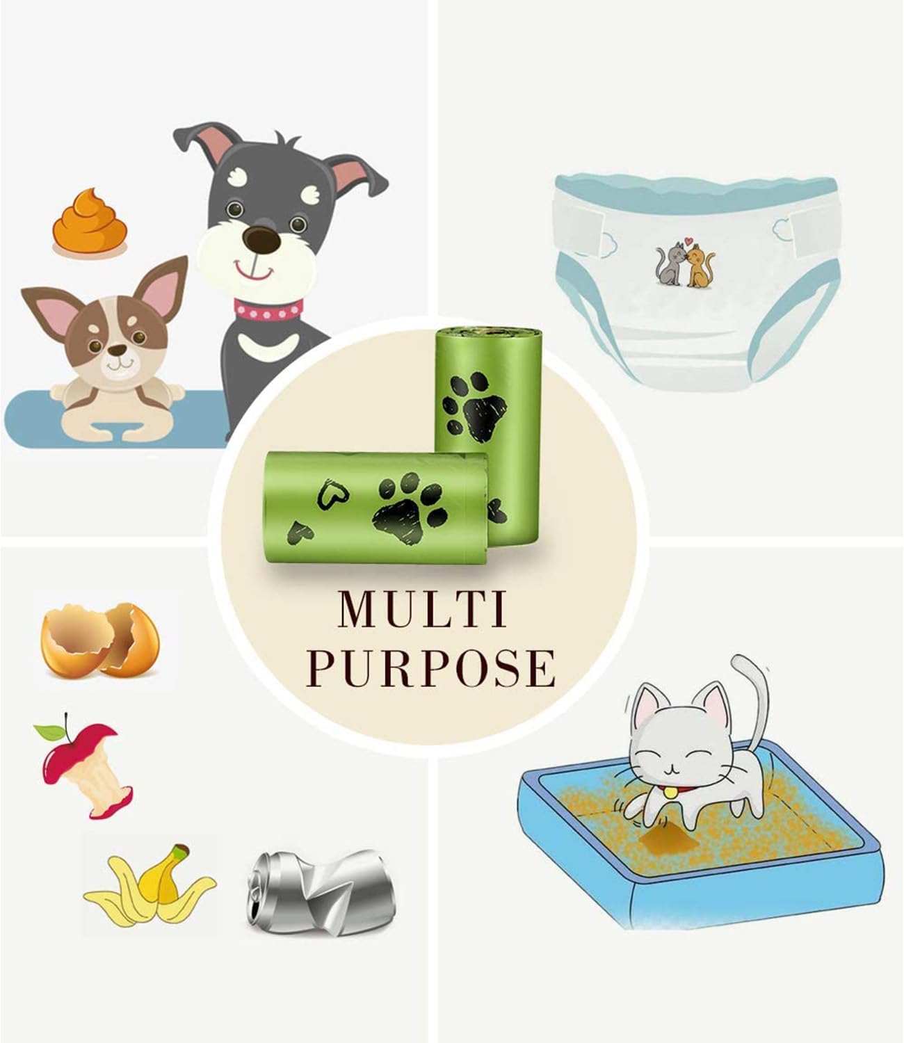 Dog Poop Bag Biodegradable - Dog Waste Bags with Dispenser, Extra Thick Strong Leak Proof Poop Bags for Dogs Doggy | Scented