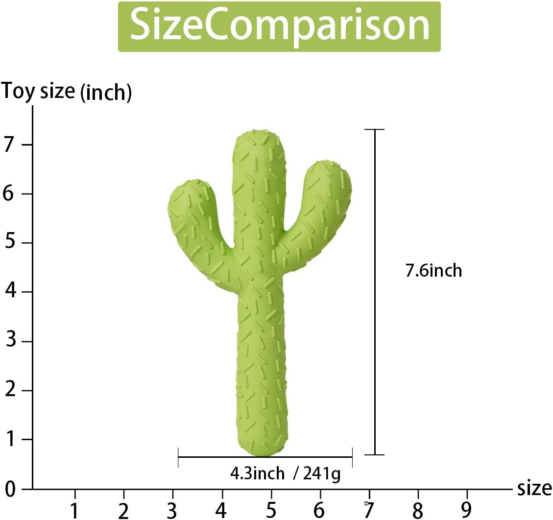 Dog Chew Toy, Durable Rubber Dog Toys for Aggressive Chewers, Cactus Tough Toys for Training and Cleaning Teeth