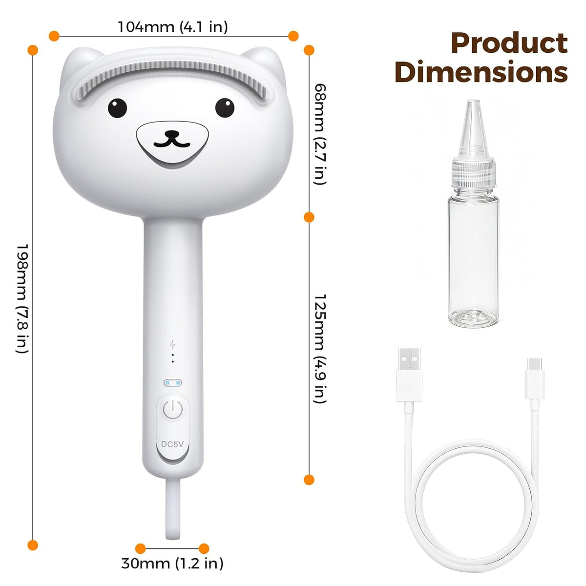 Self Cleaning Shedding Steam Cat Brush, Silicone Scraper Included