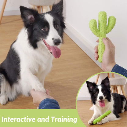 Dog Chew Toy, Durable Rubber Dog Toys for Aggressive Chewers, Cactus Tough Toys for Training and Cleaning Teeth
