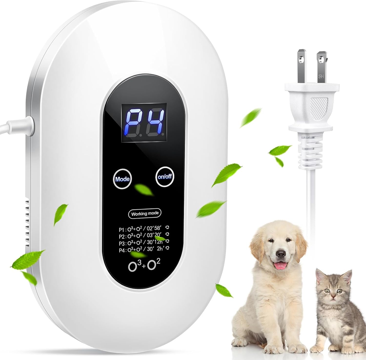 Ozone Odor Eliminator for Strong Odor 99% Cat Litter Deodorizer Dog Poof Odor Removal Air Ionizers Home Plug-In Air Purifier for Bedroom, Toilet, Kitchen, Pets, Shoe, Smoke, Formaldehyde Air Freshener