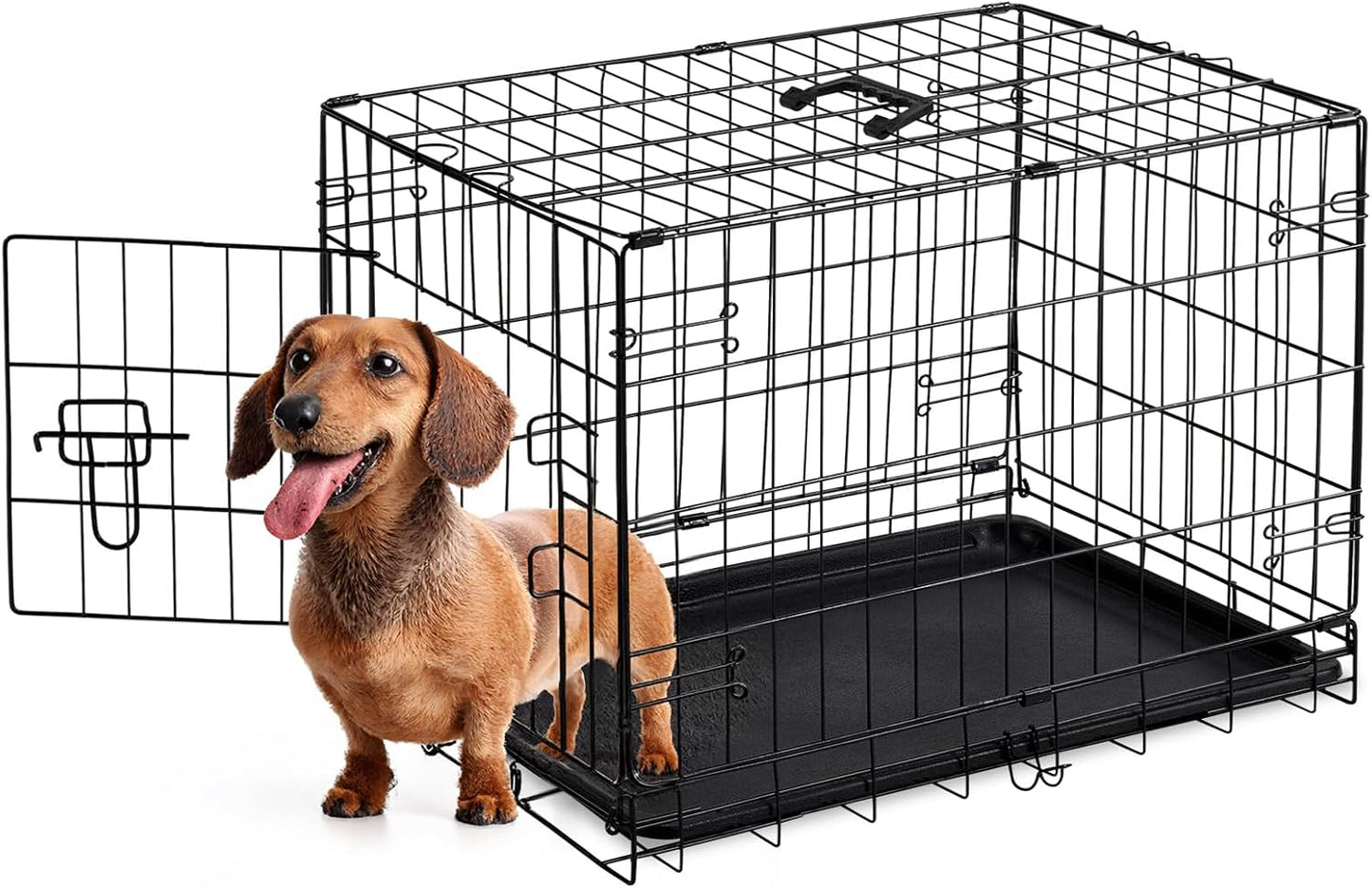 Sweetcrispy 36 Inch Dog Crate, Medium Dog Cage, Foldable Puppy Pet Kennel
