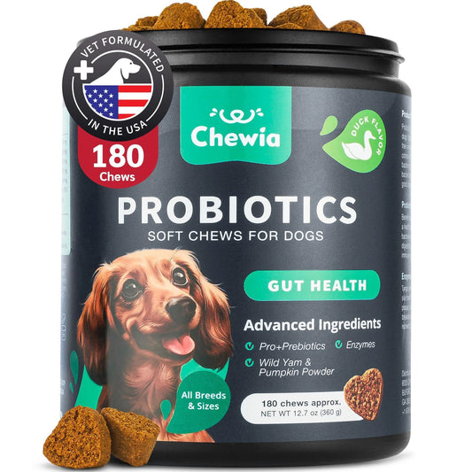Probiotics for Dogs Gut Health Digestion Immunity Yeast Balance Itchy Skin Allergies Support Dog Probiotic Chews with Digestive Enzymes for Gut Flora Soft Treats with Pumpkin and Yeast Powder