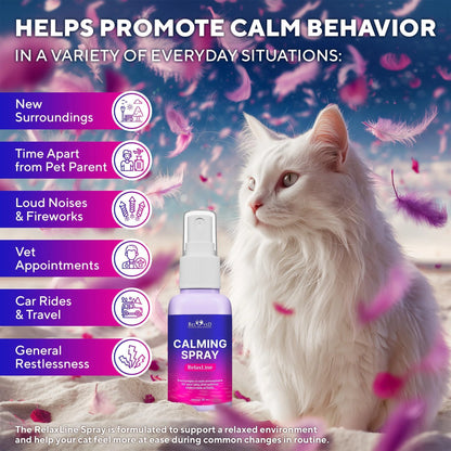 Calming Pheromone Spray Scratch Repellent for Cats 100 Ml 2 Pack Reduces Scratching Furniture, Helps with Travel, Fireworks, Thunder 