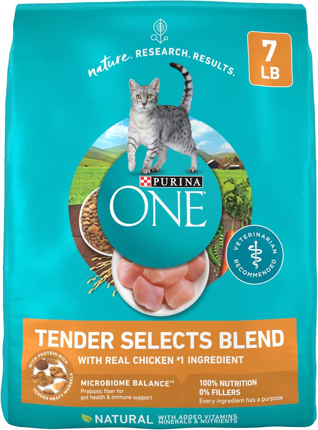 Purina ONE Natural Dry Cat Food, Tender Selects Blend with Real Chicken - 22 Lb. Bag