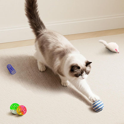 Cat Toys for Indoor Cats, 34 Packs Interactive Cat Toy Set with Colorful Springs Toys, Mouse Toy, Catnip Ropes, Balls, Bells, and Sisal Ball 
