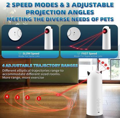 Laser Cat Toy for Indoor Cats, Real Trajectory Motion Activated Cat Toy, Automatic Laser Pointer Interactive Automated Cat Toy