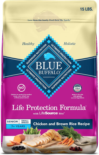 Life Protection Formula Small Breed Senior Dry Dog Food, Supports Joint Health and Immunity, Made with Natural Ingredients, Chicken & Brown Rice Recipe, 15-Lb. Bag