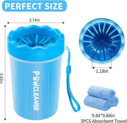 Dog Paw Cleaner, Dog Paw Washer, Paw Muddy Paw Cleaner, Pet Foot Cleaner for Small Medium Large Breed Dogs/Cats (With 3 Absorbent Towel)