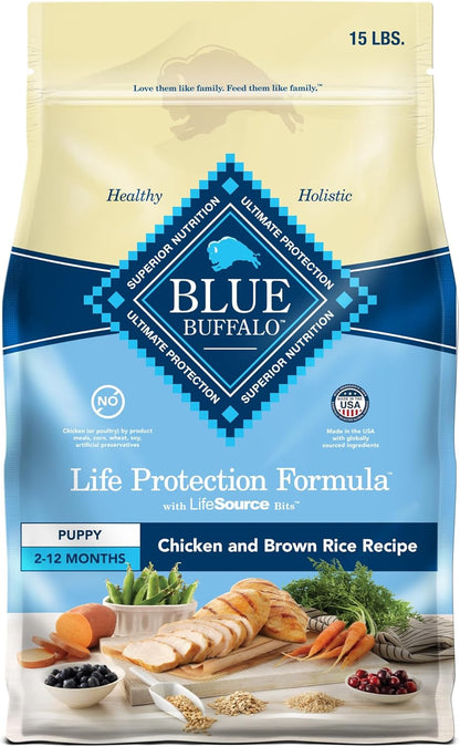 Life Protection Formula Puppy Dry Dog Food with DHA and ARA, Made with Natural Ingredients, Chicken & Brown Rice Recipe, 15-Lb Bag