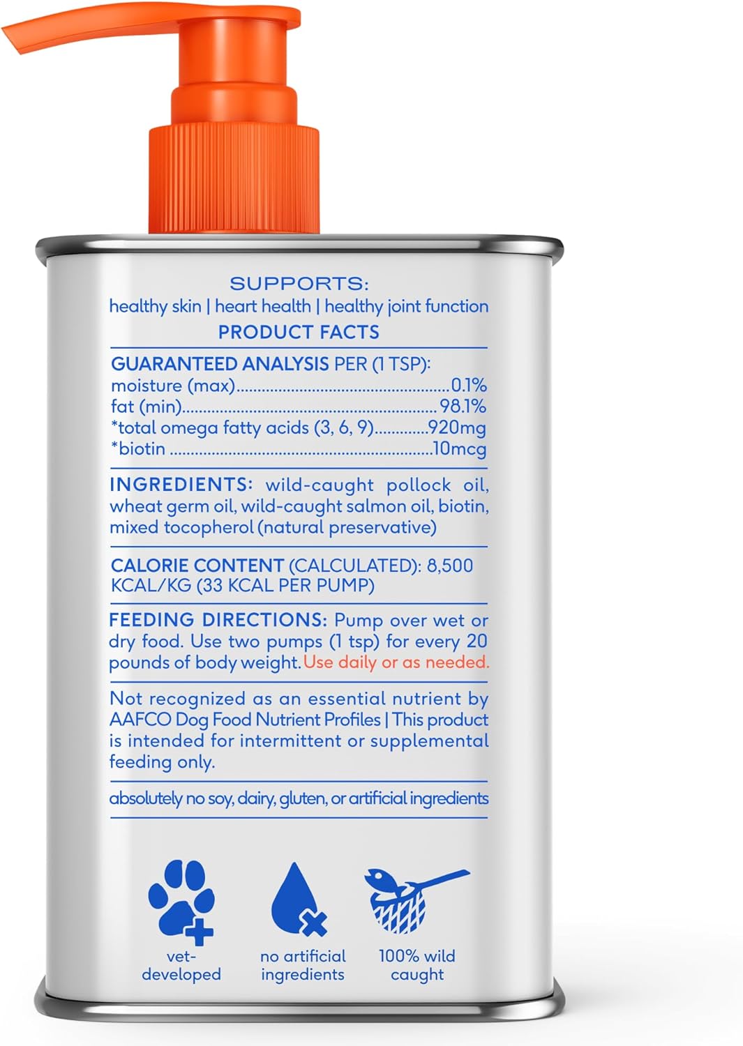 Omega 3 Fish Oil for Dogs & Cats - Promotes Healthy Skin, Shiny Coat, & Strong Joints - Made with Wild Alaskan Salmon Oil for Dogs – Tasty, Fast-Absorbing Omega 3 6 9 Liquid Supplement-16Oz