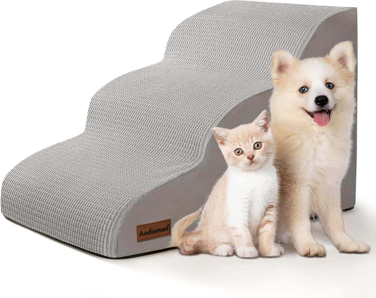 Dog Steps for Bed or Couch,3 & 4-Step Pet Stairs Ramp 