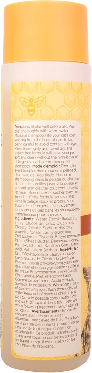 Burt's Bees Shea & Honey Hypoallergenic Cat Shampoo for Sensitive Skin, 10 Fl Oz