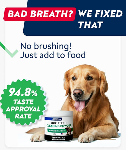 Advanced Dog Dental Powder Breath Freshener, Dog Teeth Cleaning