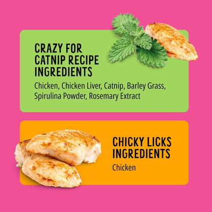 Bonkers Purrpops Freeze Dried Chicken & Catnip Flavor Lollipop Cat Treats, Healthy Single Ingredient Treats, Training Treats or Food Topper, for All Breeds and Ages, Value Pack (32 Pieces)