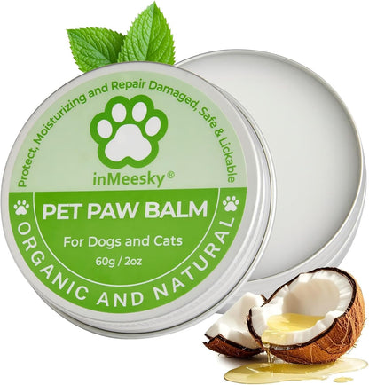 Dog Paw Balm & Nose Balm, Lick-Safe | All-Natural Moisturizer with Organic Coconut Oil | Quickly Nourishes and Repairs Dry, Cracked Paws (2.0Oz)