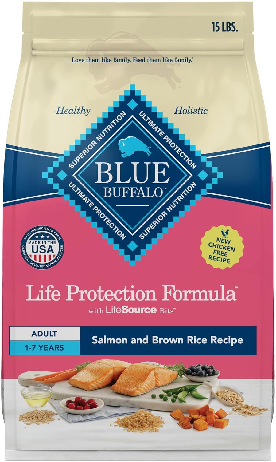 Life Protection Formula Adult Small Breed Dry Dog Food, Supports High Energy Needs, Made with Natural Ingredients, Chicken & Brown Rice Recipe, 15-Lb Bag