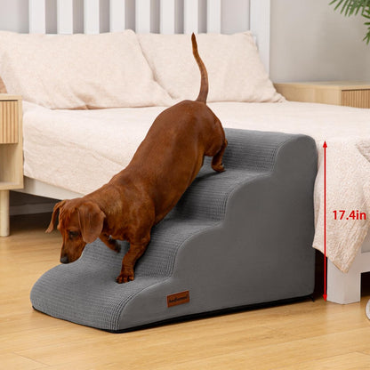 Dog Steps for Bed or Couch,3 & 4-Step Pet Stairs Ramp 