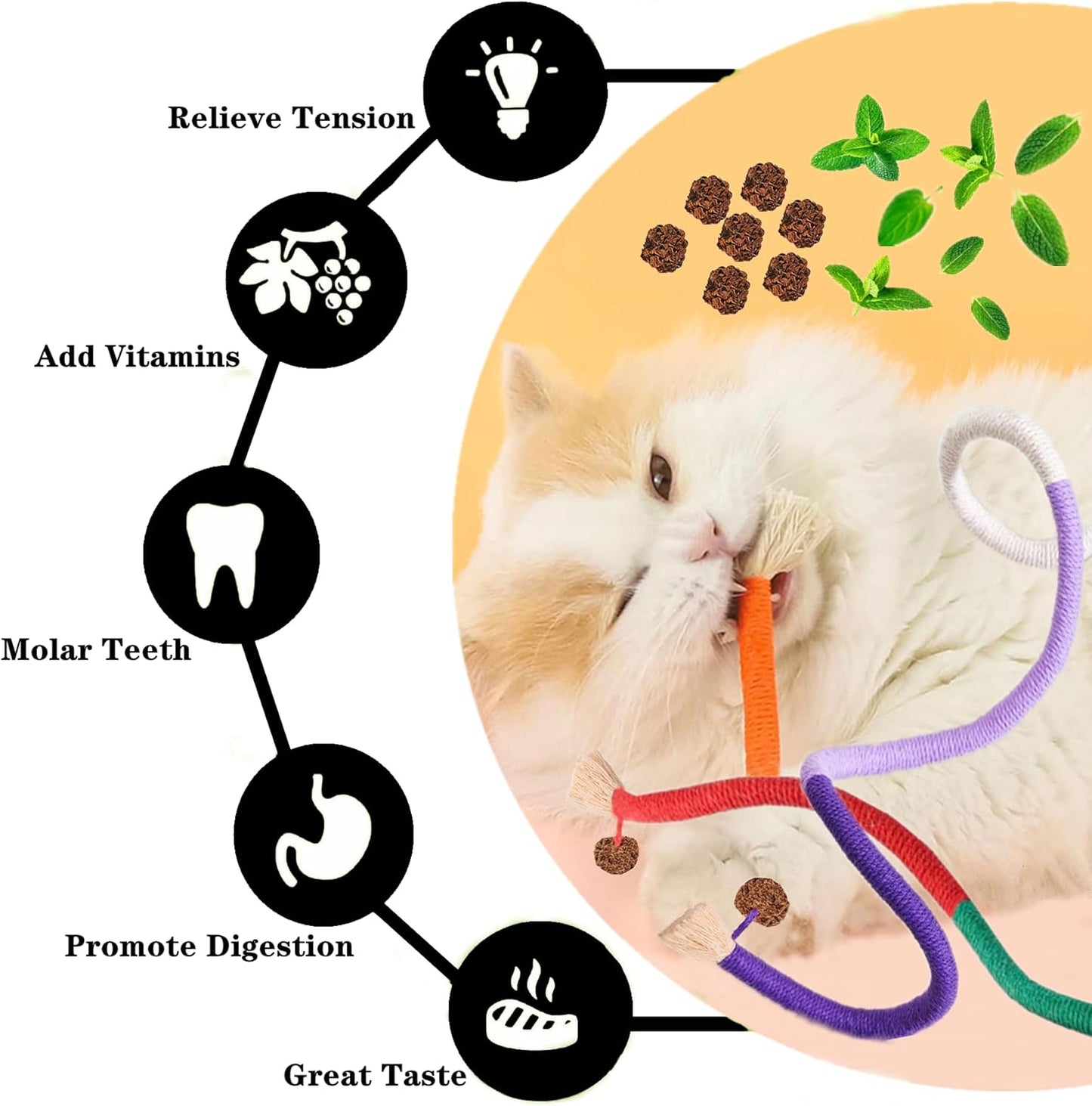 Cat Toys 12Pcs Catnip Toys for Indoor Cats, Silvervine Chew For Cleaning Teeth, Dental Stick Treat 