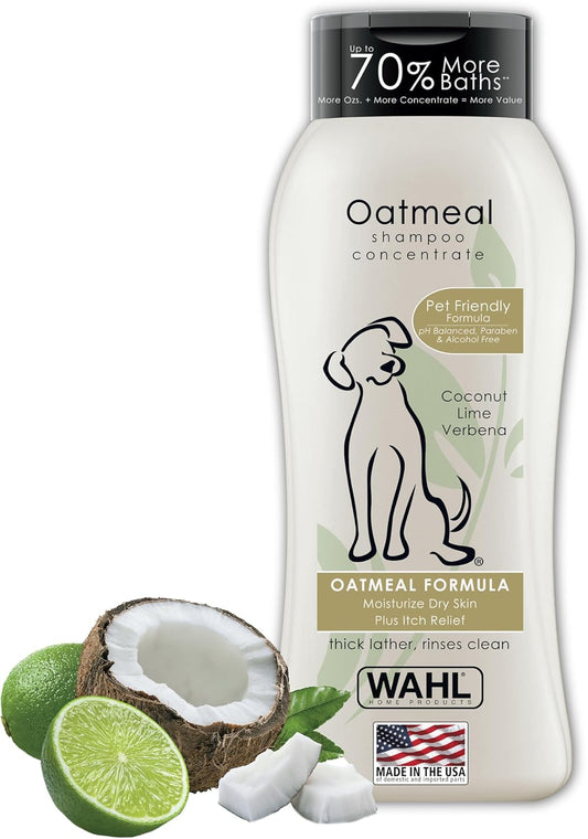 Dry Skin & Itch Relief Pet Shampoo for Dogs – Oatmeal Formula with Coconut Lime Verbena Scent & Pet Friendly Formula, 24 Oz 