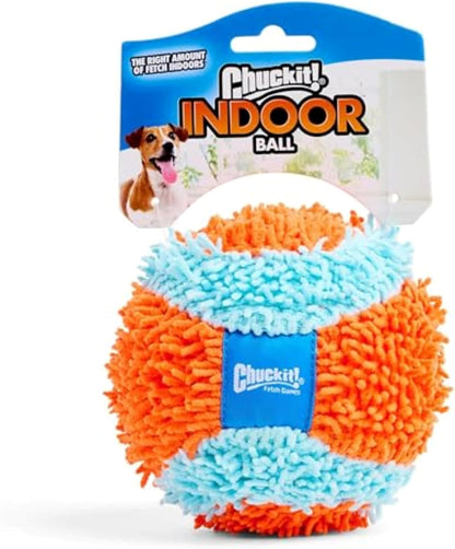 Indoor Fetch Ball Dog Toy for Dogs - Interactive Dog Toys for Boredom, 4.75 Inch, Orange and Blue