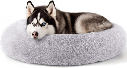 Calming Indoor Donut Bed for Dogs & Cats   