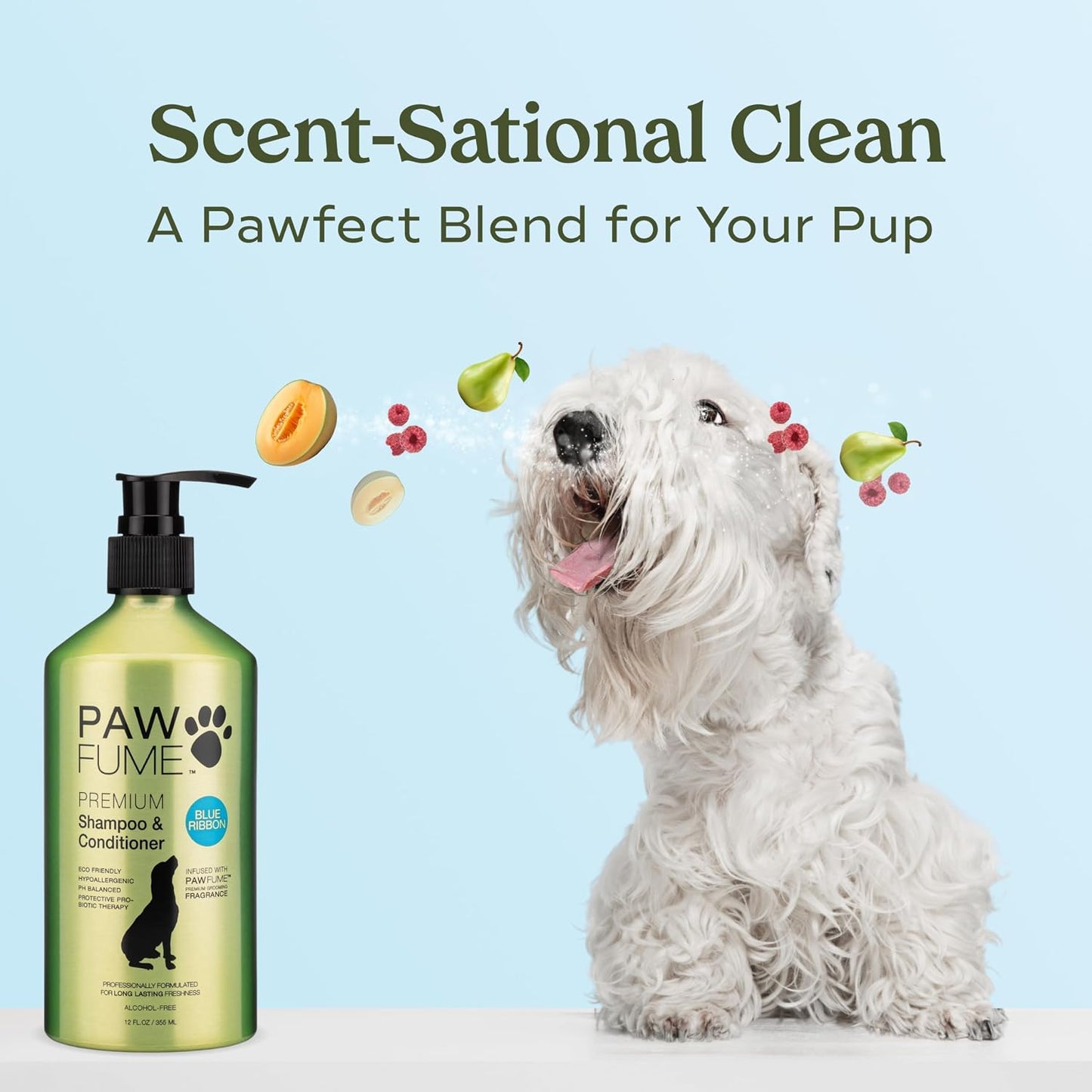 PAWFUME Dog Shampoo and Conditioner, Blue Ribbon, 1-Pack